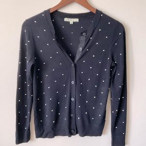 Navy polka dot cardigan